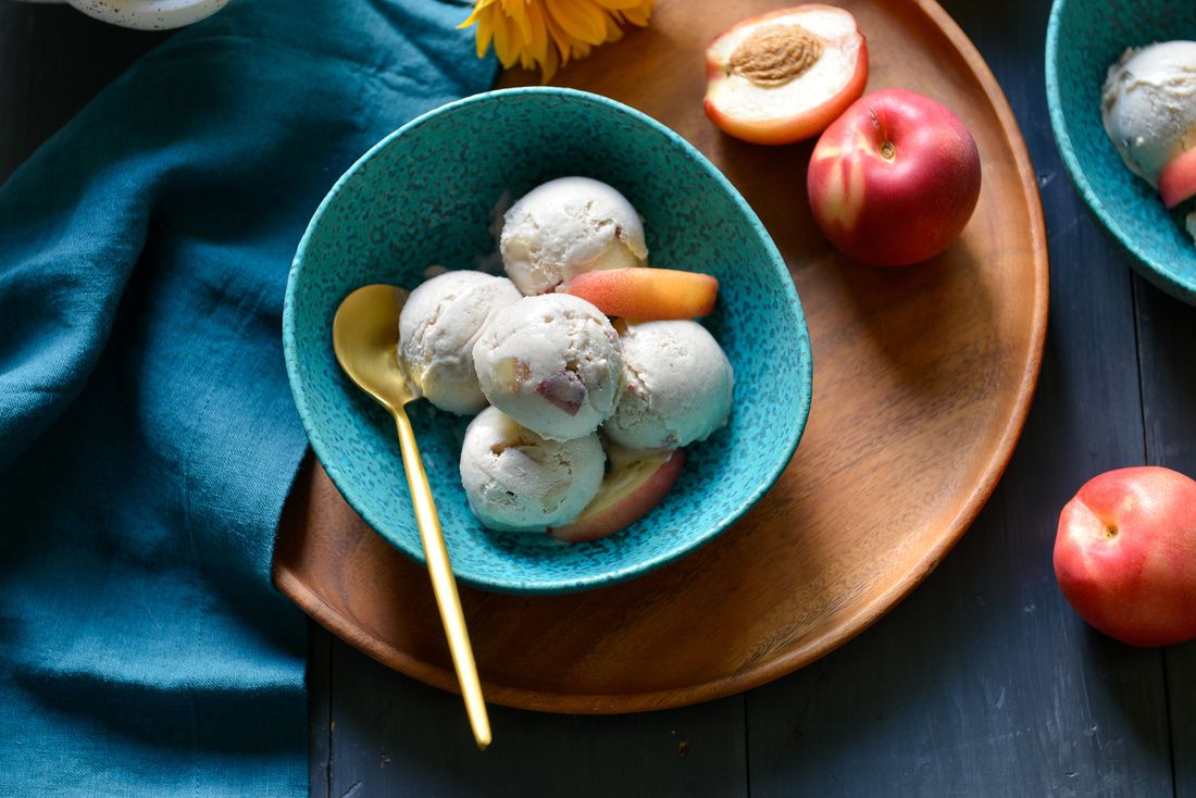 White Nectarine Ice Cream (DairyFree, SugarFree) Nourishing Meals®